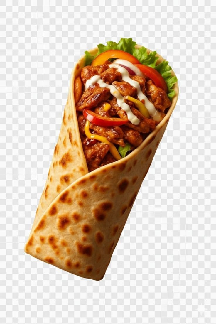 A chicken shawarma wrap